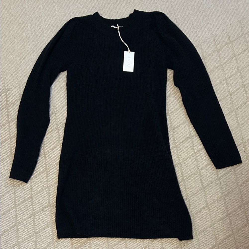 NWT Z Supply Elegant Black Long Sleeve Dress